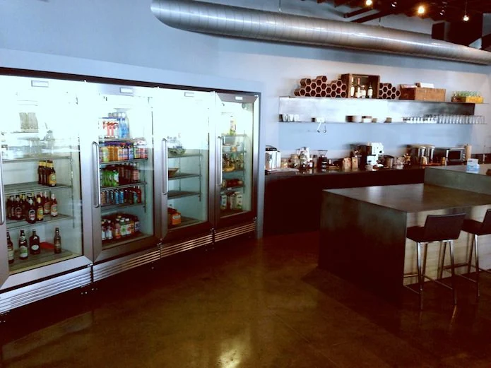 Fully stocked kitchen at HeavyBit