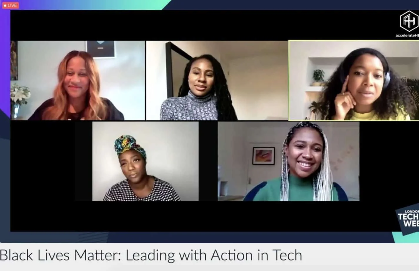 Black lives matter action in tech webinar screenshot